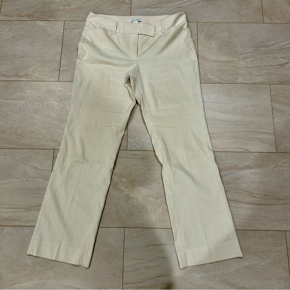 White House Black Market Cream striped Pants size 12